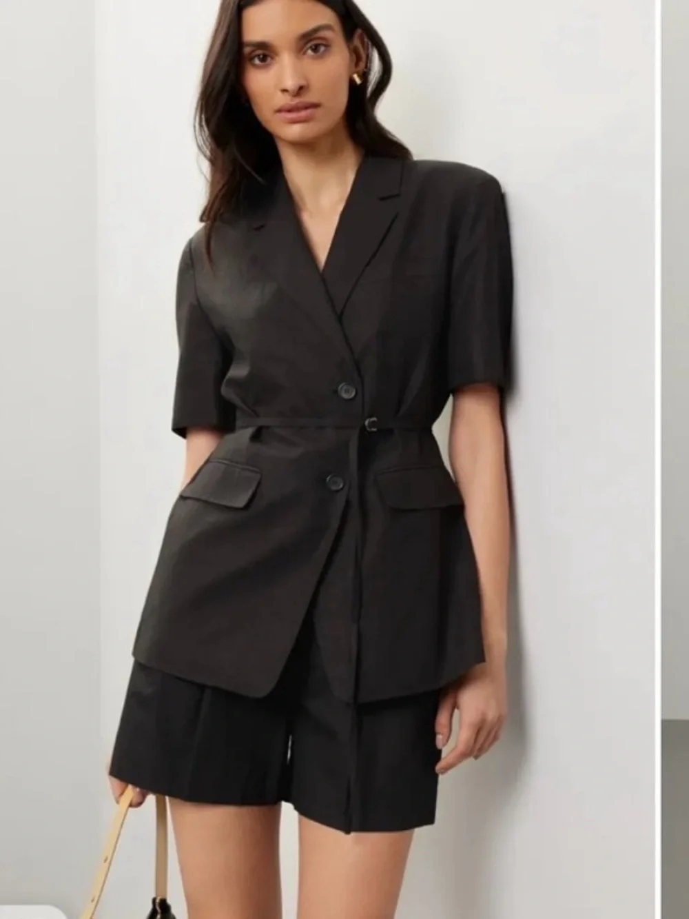 DUNST Half Sleeve Belted Linen Jacket, Size S